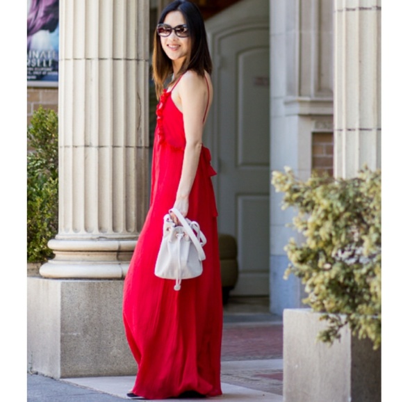 zara red maxi dress